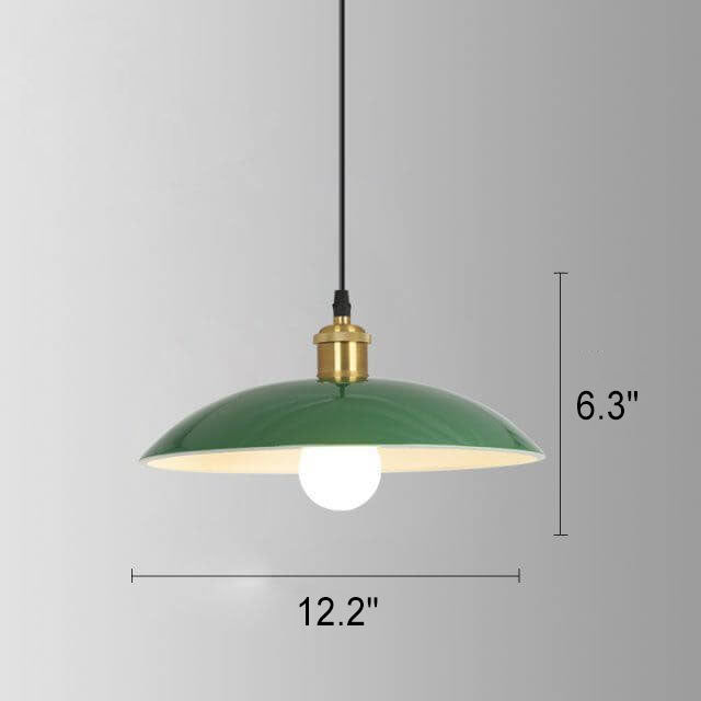 Vintage Green Iron Cone Pendant Light