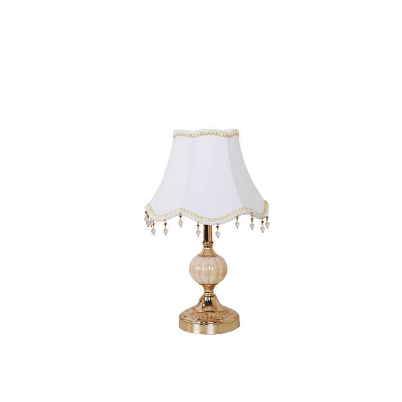Vintage Floral Glass Table Lamp - European Design, 1-Light