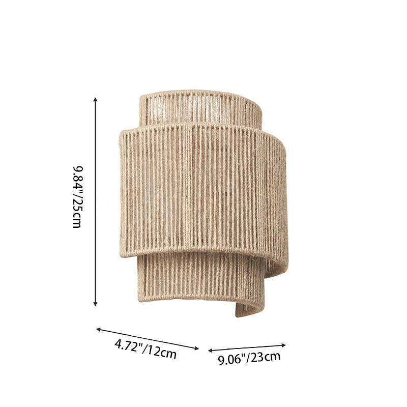 Japanese Rope-Woven 1-Light Wall Sconce