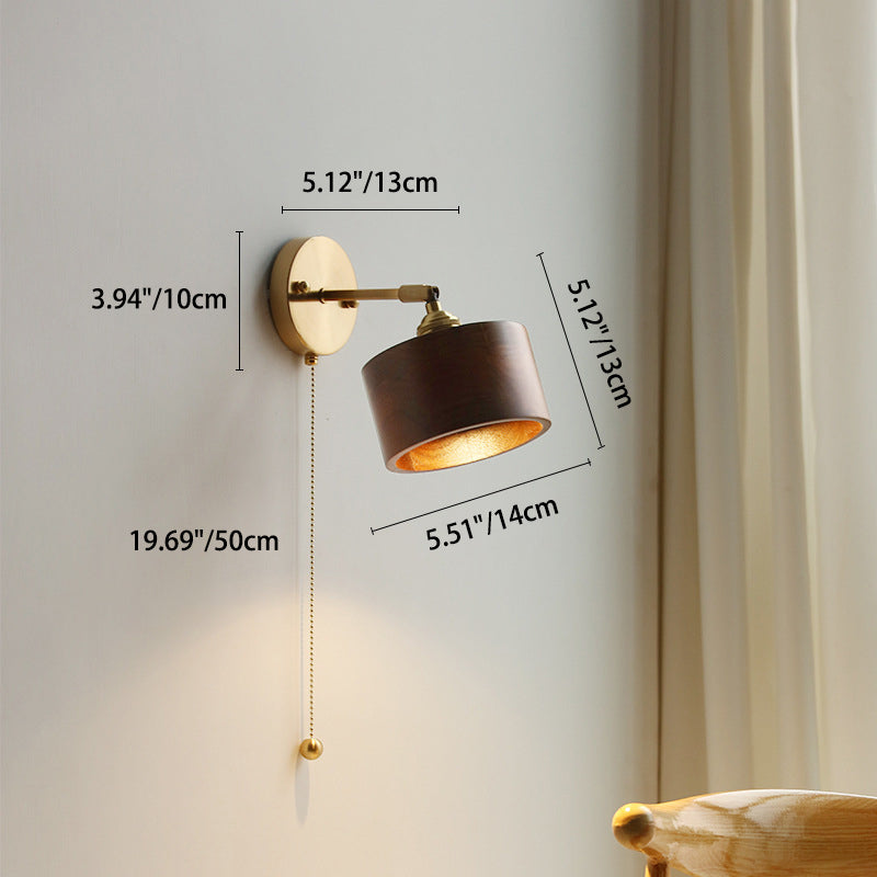 Scandinavian Copper & Wood 1-Light Sconce