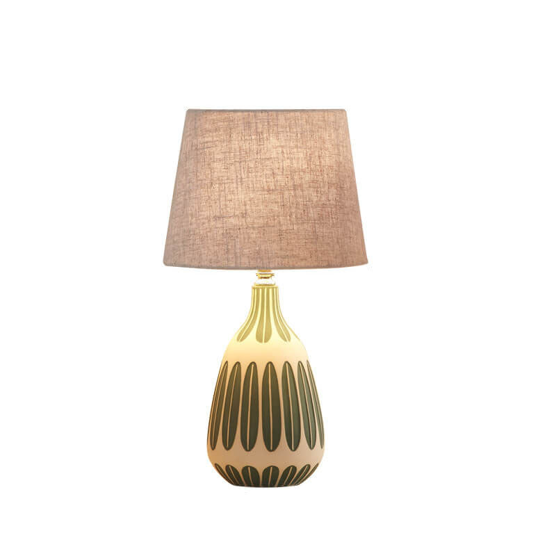 Nordic Vertical Pattern Ceramic Table Lamp - 1 Light