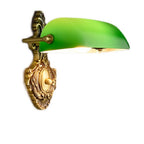 Vintage Copper Green Glass Wall Sconce