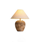 Shabby Chic Cone Fabric Ceramic Table Lamp - 1-Light Design for Bedroom