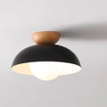Contemporary Wrought Iron Log Bowl Semi-Flush Mount