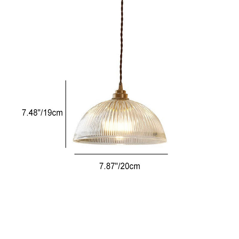 Elegant Clear Glass Dome Pendant Light with Fixture