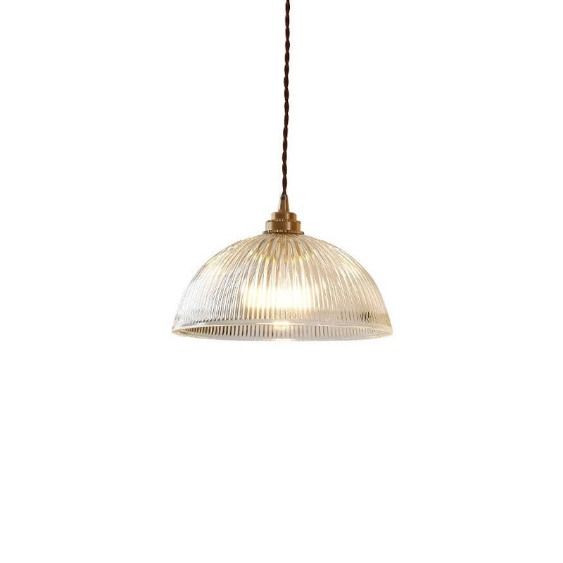 Elegant Clear Glass Dome Pendant Light with Fixture