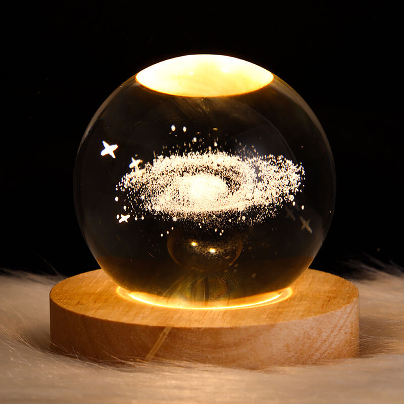 Modern Star System Crystal Ball USB LED Night Light Table Lamp for Bedroom