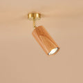 Nordic Minimalist Walnut Wood LED Linear Track Ceiling