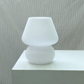Contemporary Striped Mushroom Glass Table Lamp - 1 Light