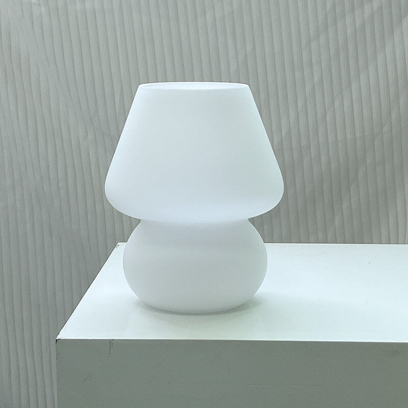 Contemporary Striped Mushroom Glass Table Lamp - 1 Light