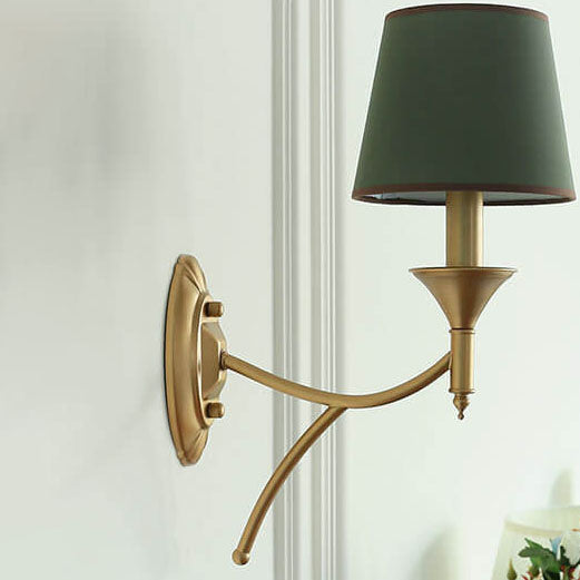Iron & Fabric Mushroom Wall Sconce