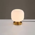 Premium Nordic Striped Oval Glass Table Lamp - 1 Light