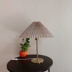 Vintage Pleated Umbrella Table Lamp - 1-Light Design