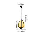 Art Deco Oval Pumpkin Pendant Light - Cast Aluminum