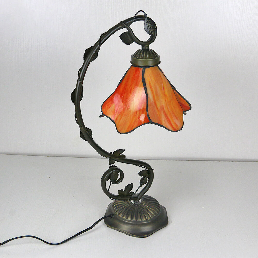 Premium Tiffany-Inspired Flower Petal Resin Stained Glass Table Lamp
