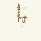 French Crystal Brass Wall Sconce