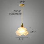 Vintage French Petal Glass LED Pendant Light