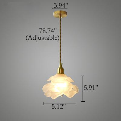 Vintage French Petal Glass LED Pendant Light