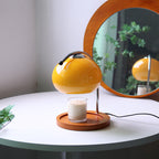 Premium Vintage Glass Dome Table Lamp with Solid Wood Base - 1-Light Melting Wax Design