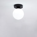 Contemporary Round Glass 1-Light Semi-Flush Mount Ceiling Fixture