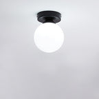 Contemporary Round Glass 1-Light Semi-Flush Mount Ceiling Fixture