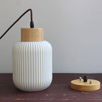 White Ceramic Cylindrical Pendant Light - Nordic Japanese Design