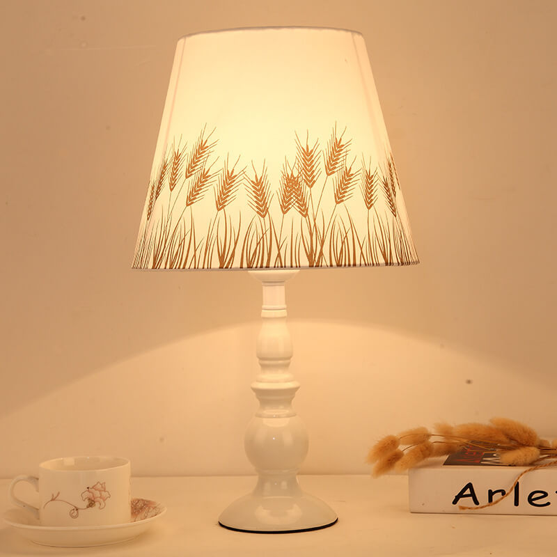 Elegant Floral Fabric Table Lamp with Iron Base - 1 Light