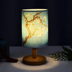 Contemporary Minimalist Fabric and Wood LED Table Lamp