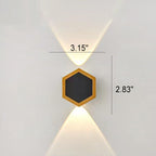Premium Hexagonal Black and Gold LED Outdoor Wall Sconce