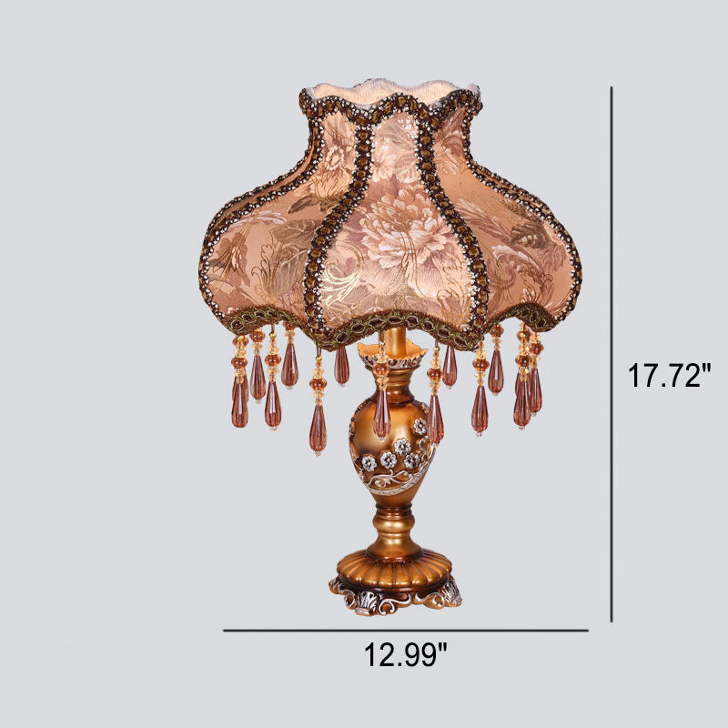 Luxury Lace Resin 1-Light Table Lamp - European Design
