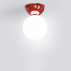 Scandinavian Iron & Glass Semi-Flush Mount Ceiling Light