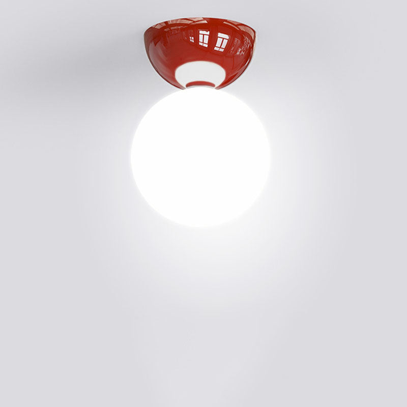 Scandinavian Iron & Glass Semi-Flush Mount Ceiling Light
