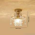 Elegant Crystal Flower Semi-Flush Mount Ceiling Light - 1/3 Light Options