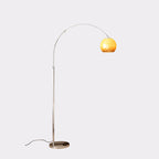 Scandinavian Glass Round Shade Floor Lamp - 1-Light Iron Design for Living Room