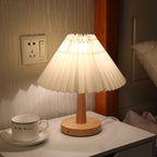 Retro Pleated LED Table Lamp - Umbrella Design