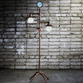 Steampunk Copper Water Pipe 2-Light Floor Lamp