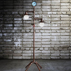 Steampunk Copper Water Pipe 2-Light Floor Lamp