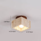 Premium Yellow Travertine Column Semi-Flush Mount Ceiling Light