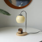 Elegant Solid Wood Spherical Candle Table Lamp - 1-Light Design