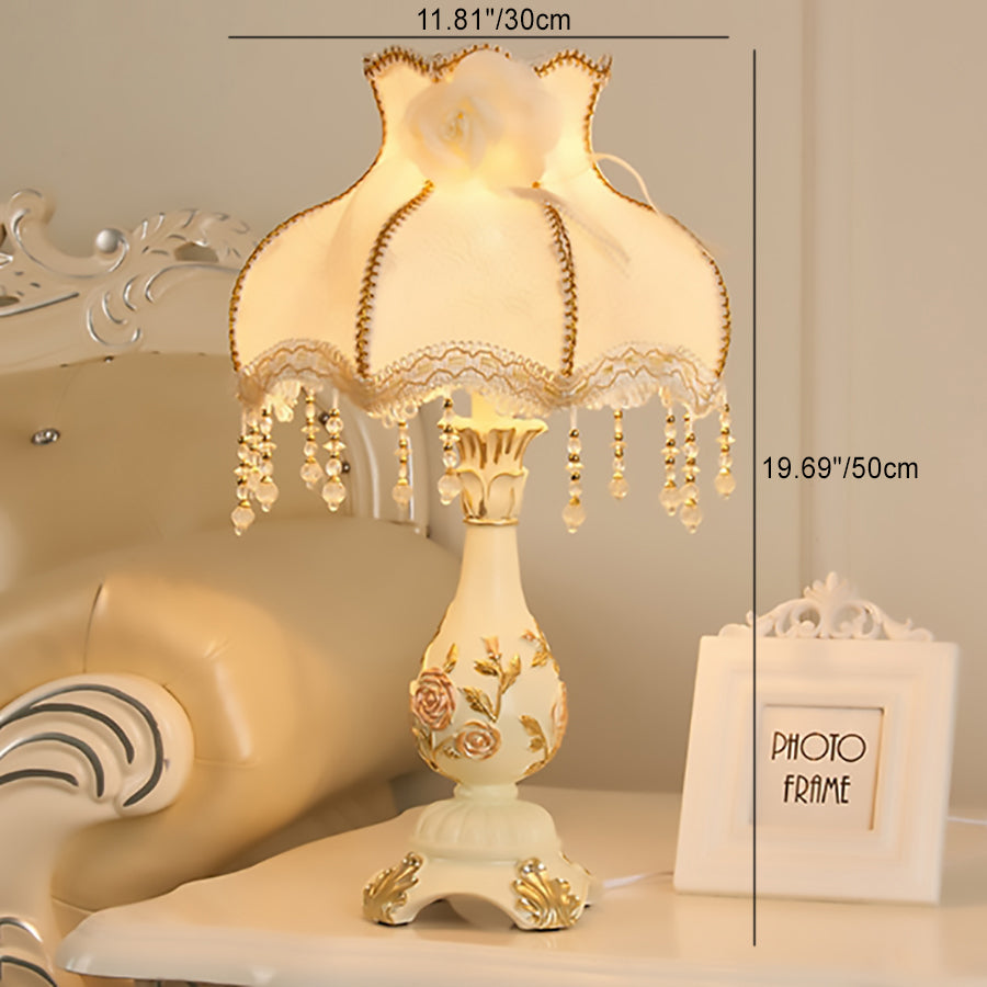Elegant European Resin Table Lamp - 1-Light Design for Bedroom