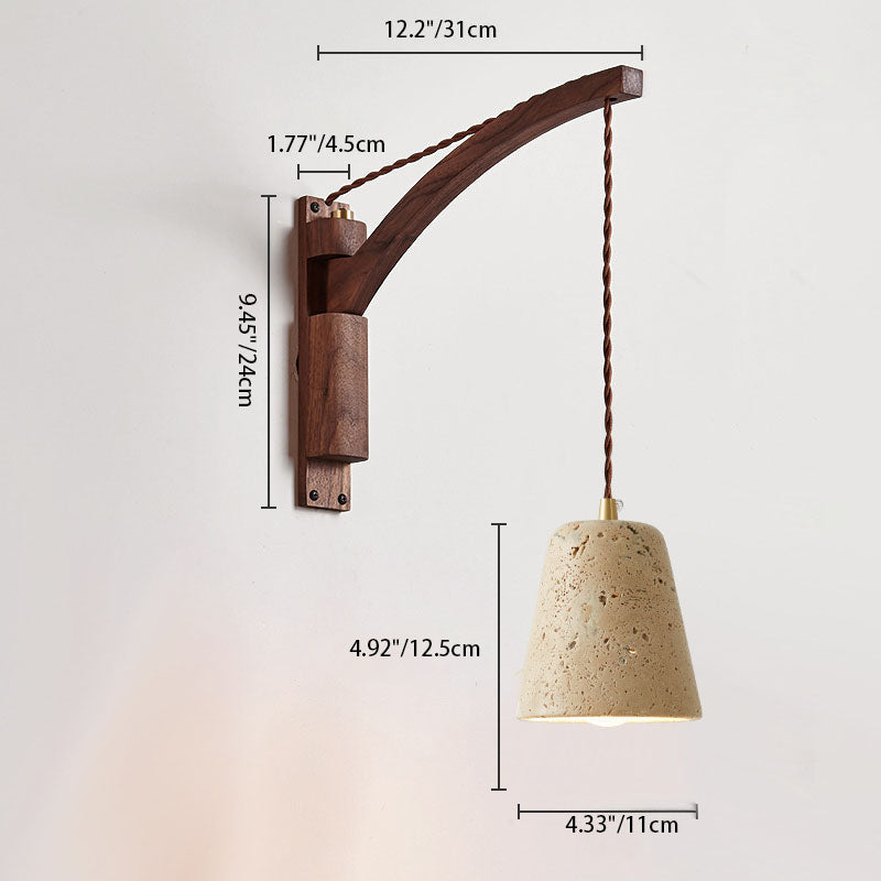 Premium Wabi-Sabi Solid Wood & Glass Wall Sconce Lamp