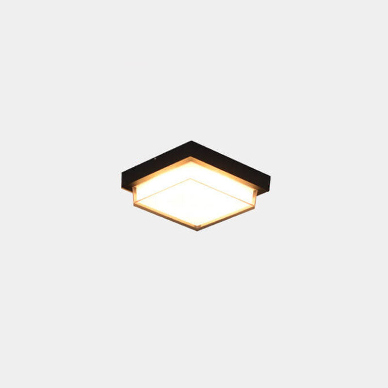 Contemporary Square Aluminum LED Flush Mount Ceiling Light for Outdoor Use
