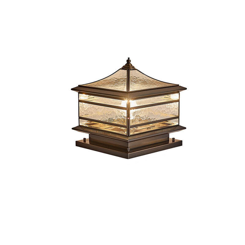 Premium European Brass and Glass Waterproof Square Pillar