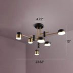Elegant Black and Gold Semi-Flush Mount Light - 4 to 8 Bulb Design