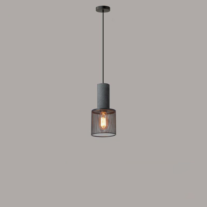 Industrial Tapered Cement Pendant Light - 1-Light Fixture for Living Room