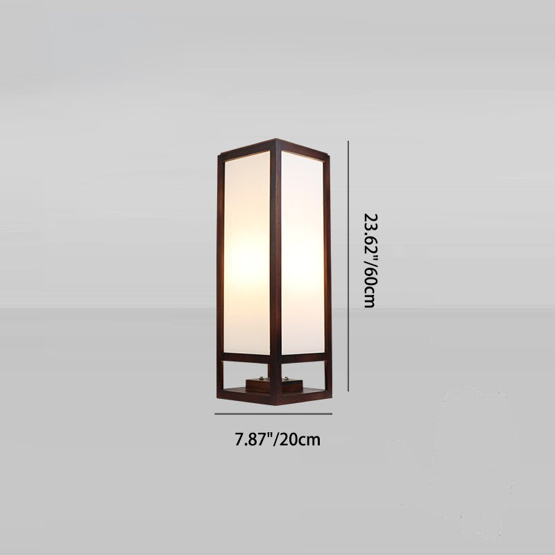 Premium Rectangular Parchment Wood Floor Lamp - 1-Light Design for Entertainment Spaces