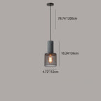 Industrial Tapered Cement Pendant Light - 1-Light Fixture for Living Room