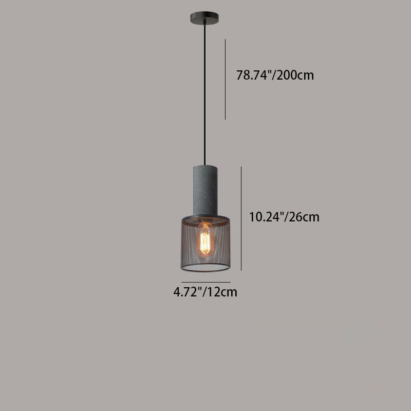 Industrial Tapered Cement Pendant Light - 1-Light Fixture for Living Room
