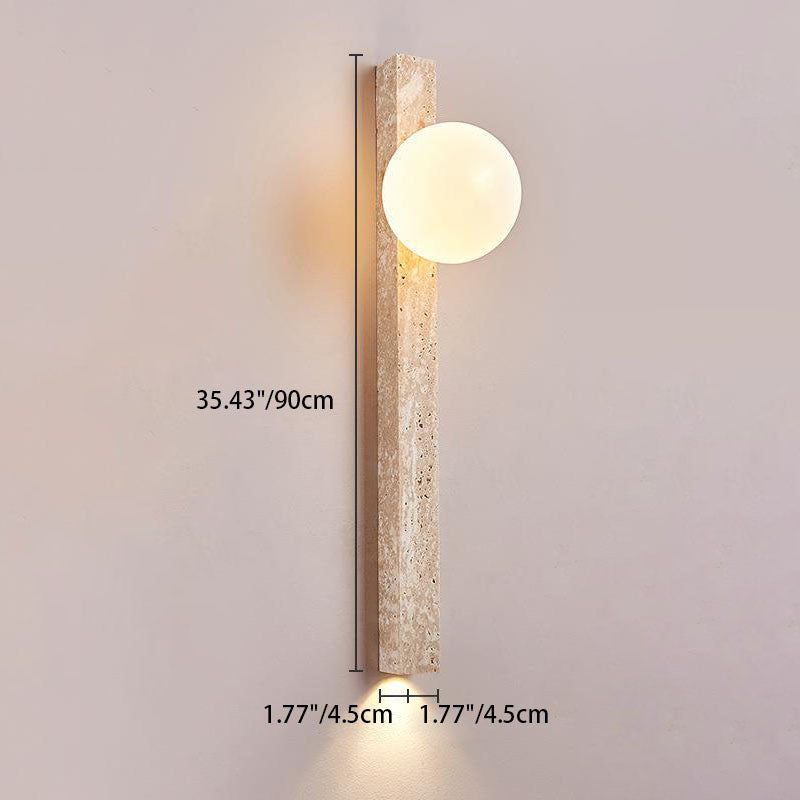 Yellow Travertine 2-Light Sconce