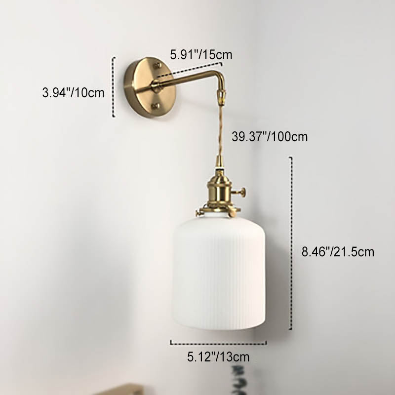 Japanese Brass & Lucite Wall Sconce